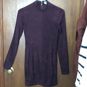 Kittenish burgundy suede dress